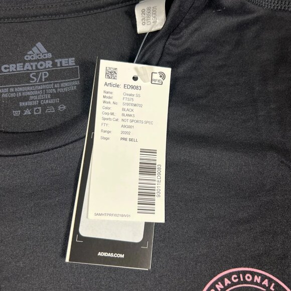 Adidas Mens Small Black Inter Miami CF Crew Neck Soccer Club Football Shirt NWT - Picture 6 of 8
